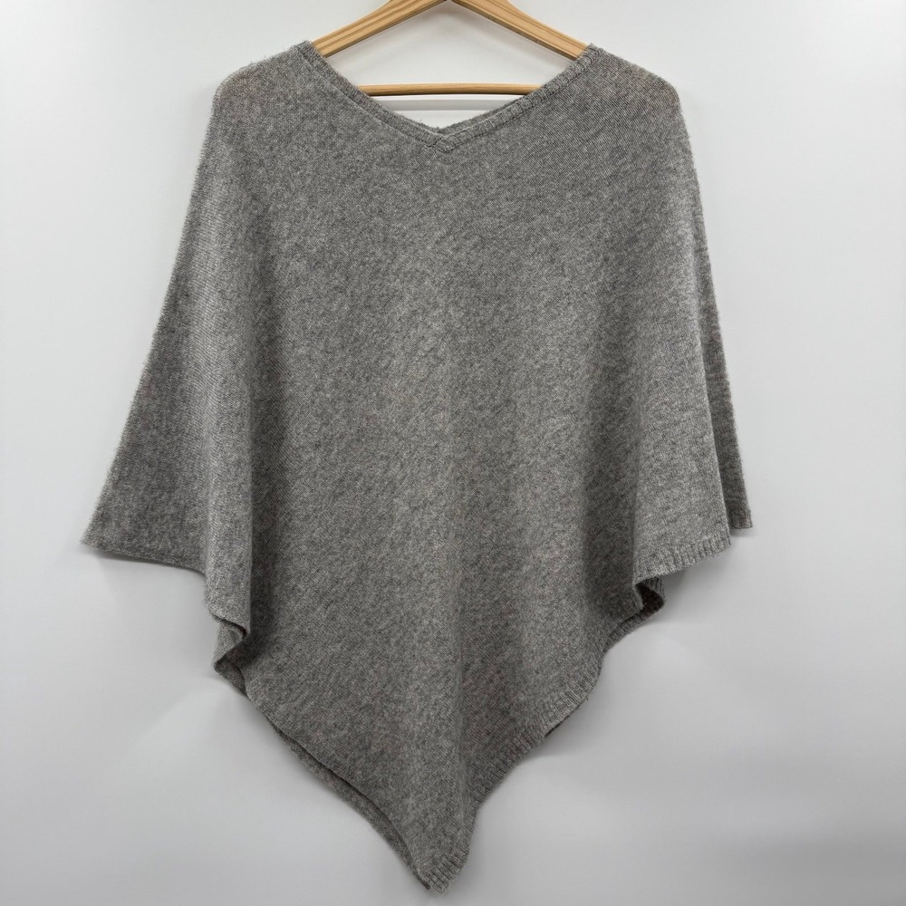 Beryll 100% Cashmere Poncho Grey one size
